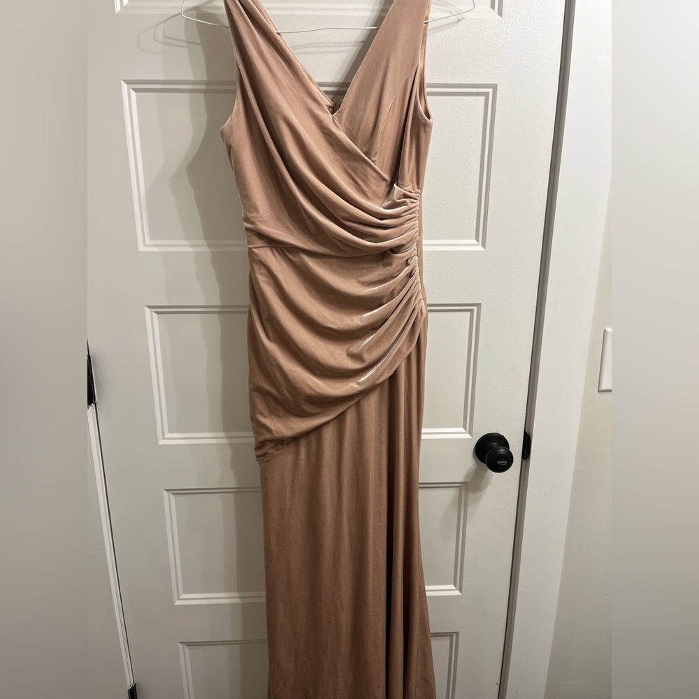 Reverly Dawson Velvet Dress Gold Champagne